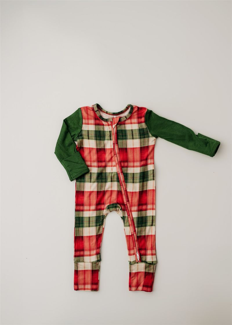 Cozy Holiday Plaid Footie
