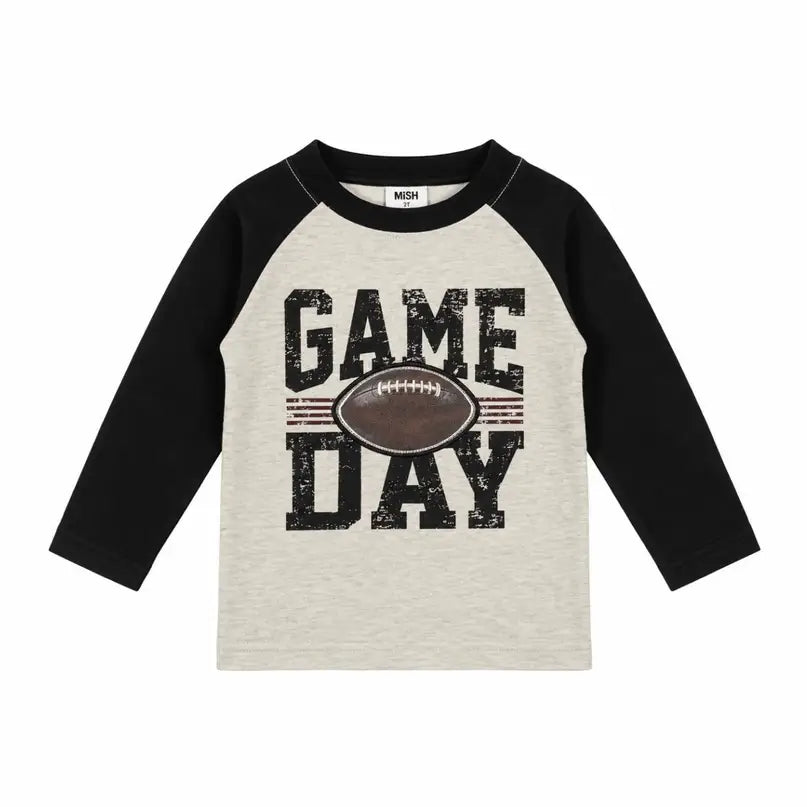 Oatmeal Long Sleeve Game Day Applique Jersey