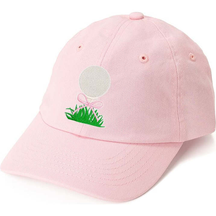 Golf Tee Bow Patch Baseball Hat - Ballet Pink