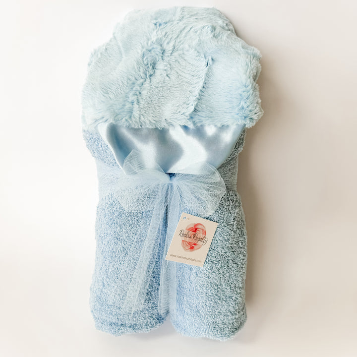 Classic Baby Blue- Plush Hooded Towel