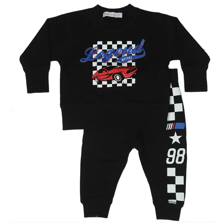 RACER CHECK 2 PC SET, BLACK
