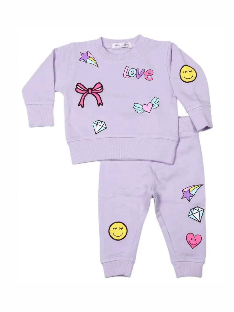 Doodle Patch 2 PC Set- Lilac