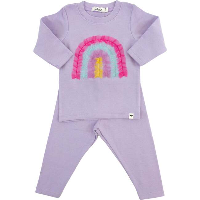 Bright Tulle Rainbow Applique 2pc. Set- Orchid