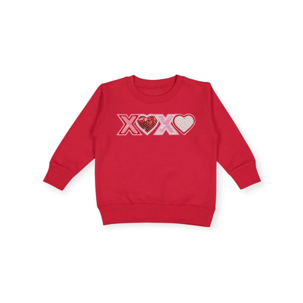 XOXO Patch Valentine's Day Sweatshirt- Red