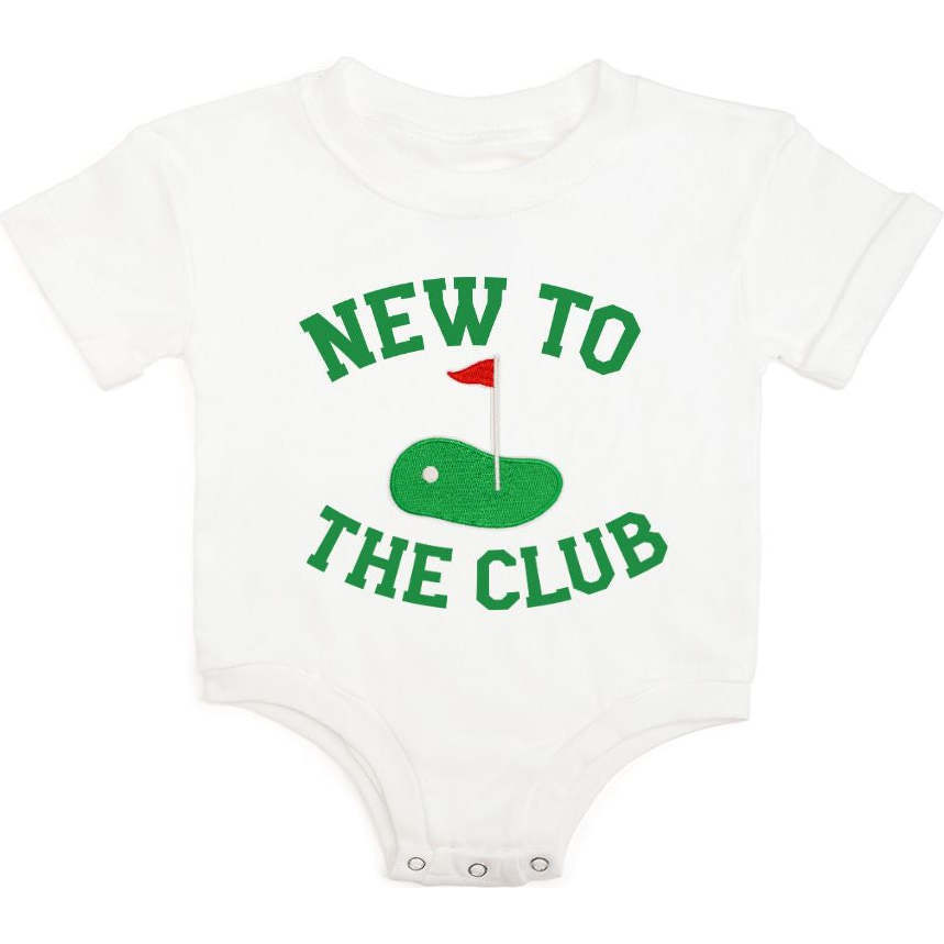 New To The Club Patch Short Sleeve Romper - White