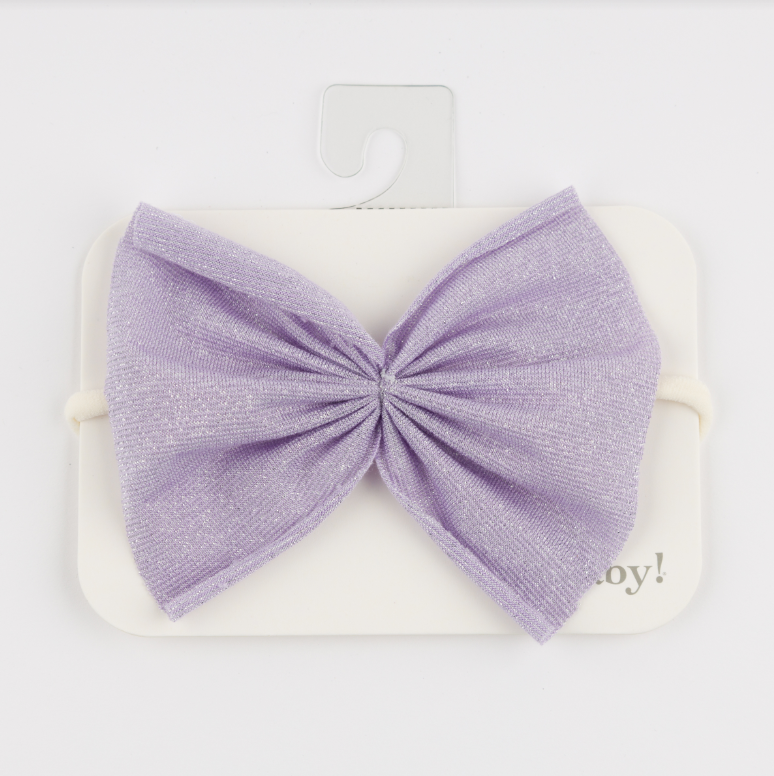 Sparkle Gathered Bow on Nylon Headband-Lavender