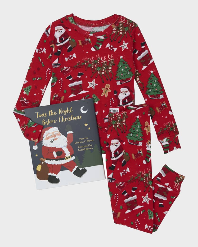 Red ‘Twas The Night Before Christmas Pajama Set- Flat Pack w/Book