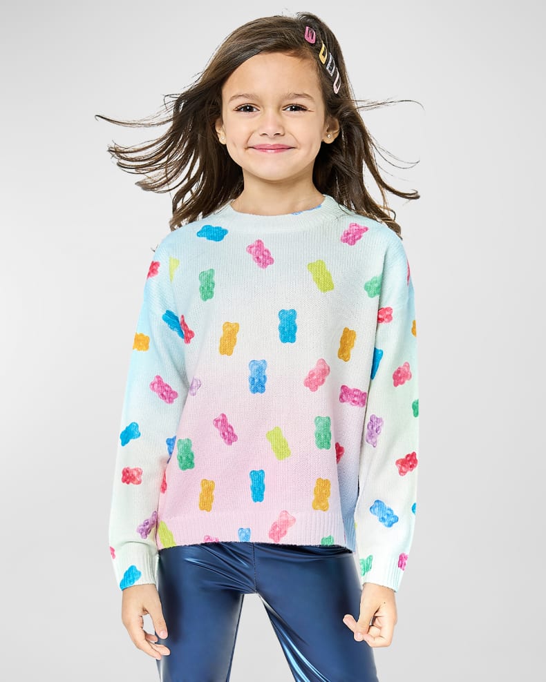 Blue Multi Gummy Bear Print Sweater