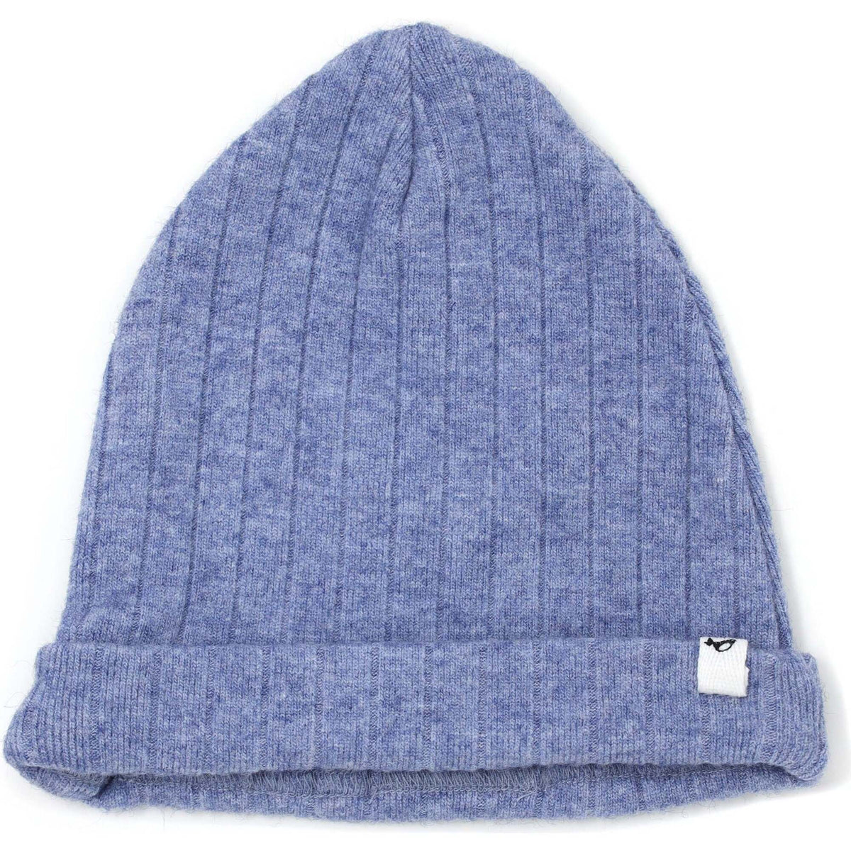 Wide Rib Sweater Knit Watchcap- Blue Heather