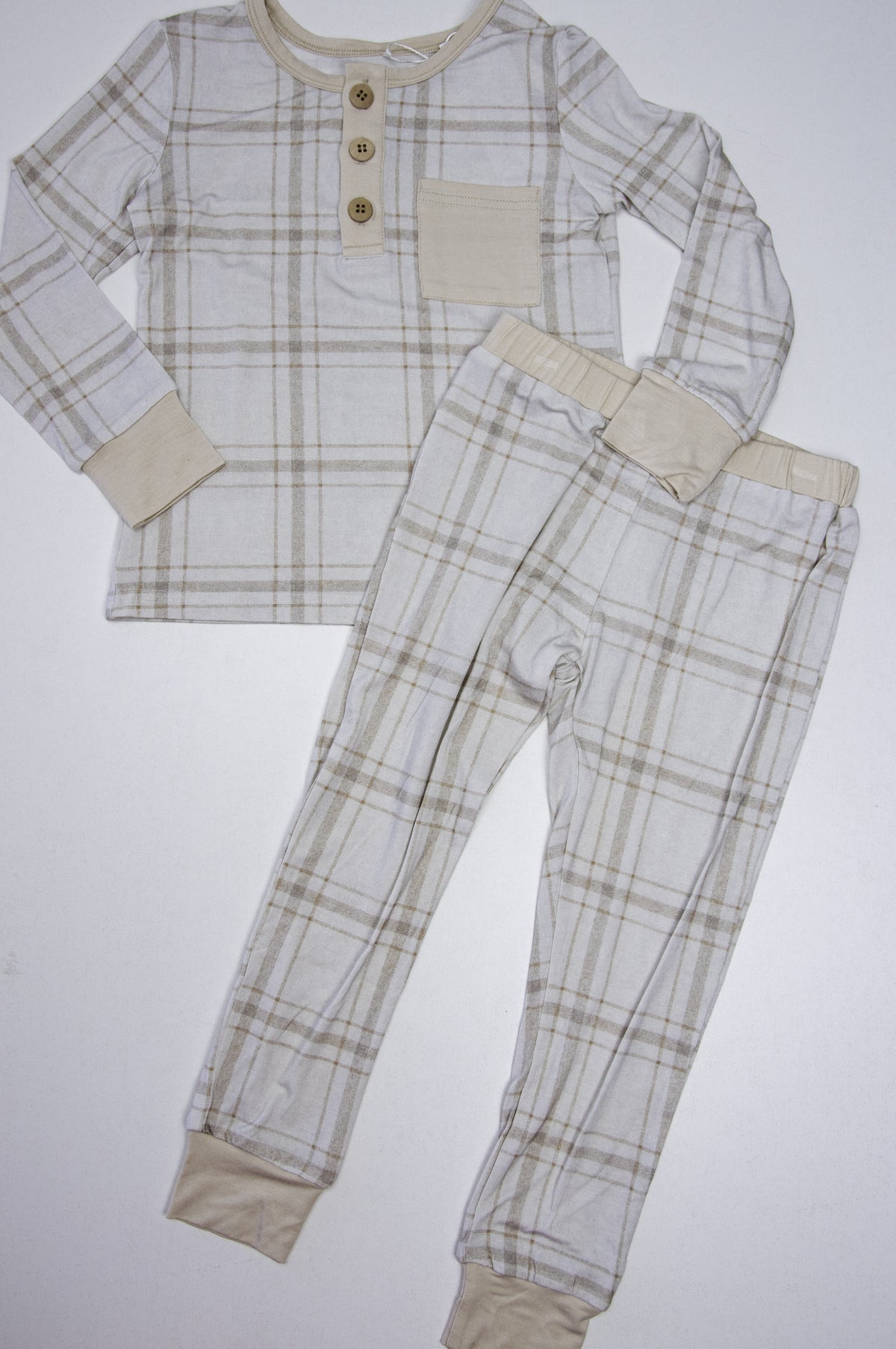 Oatmeal Plaid 2pc Toddler Set