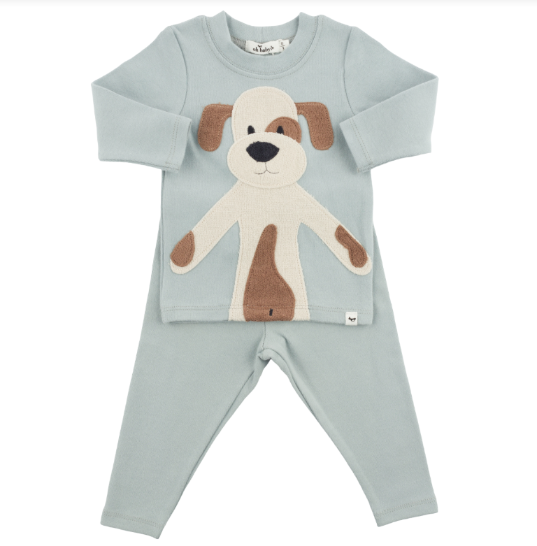 Lg Puppy Natural 2pc Set BR-Sea