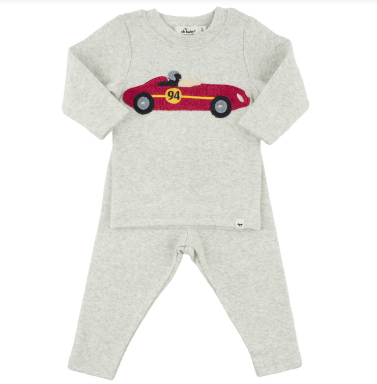 Racecar Red Golden 2pc. Set BR-Heather Gray