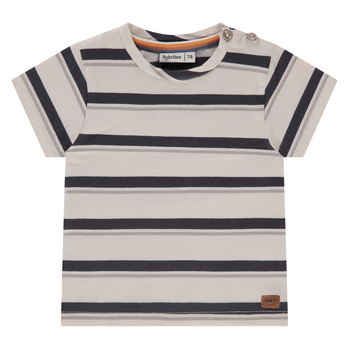 Bone SS T-Shirt w/Navy Stripes