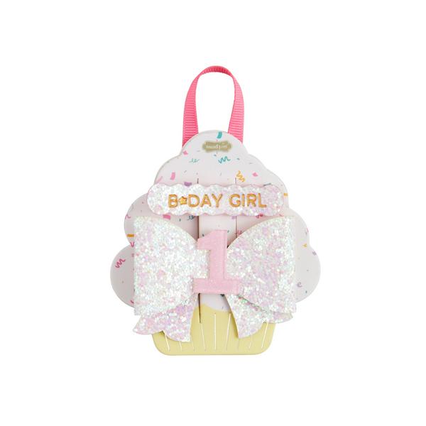 Pink One Birthday Hair Clip