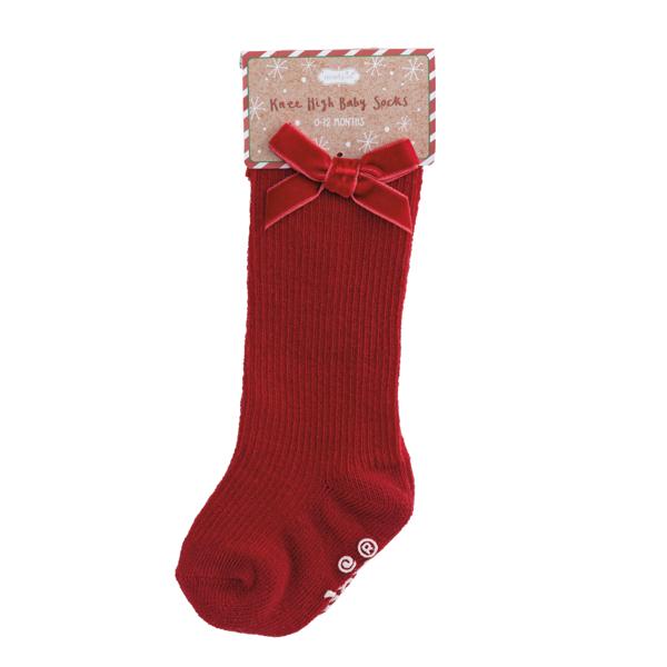Tall Red Bow Socks