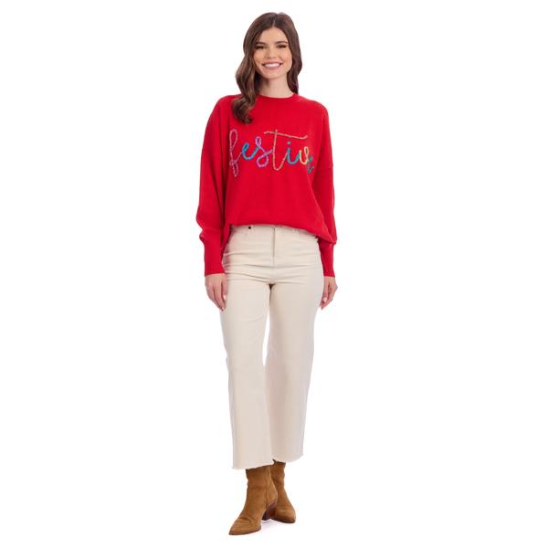 Holiday Sparkle Sweater - Red