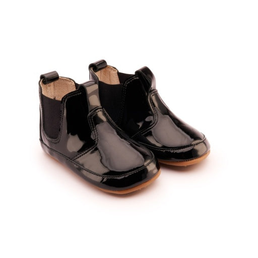 Girls Black Patent Leather Bambini Local Boot #188R